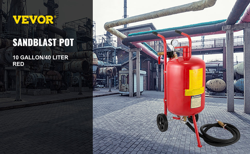 Sand Blaster 10Gal Portable Air Sandblaster 125Psi Pressure Sand Blasting Kit for Special Surface Treatment of Material