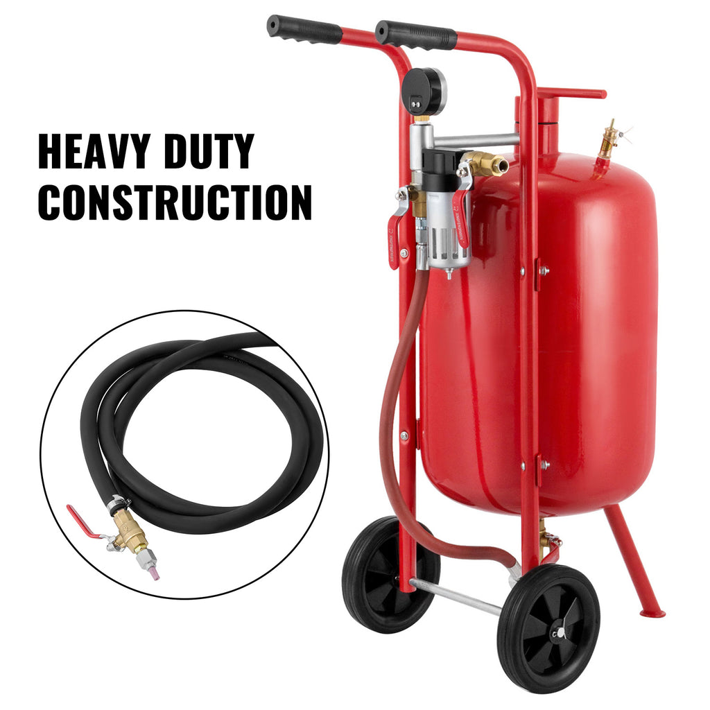 Sand Blaster 10Gal Portable Air Sandblaster 125Psi Pressure Sand Blasting Kit for Special Surface Treatment of Material