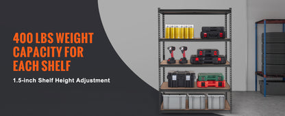 5-Tier Metal Storage Shelving Unit - Heavy Duty