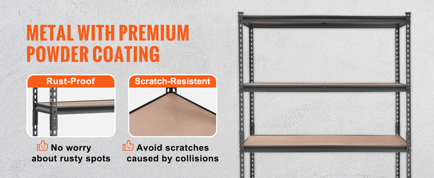 5-Tier Metal Storage Shelving Unit - Heavy Duty