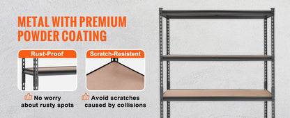 5-Tier Metal Storage Shelving Unit - Heavy Duty