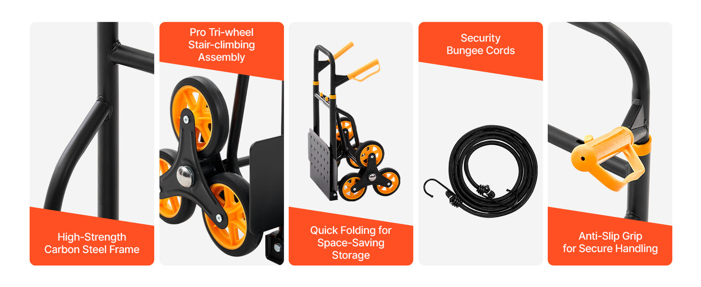 Stair Climbing Hand Truck 440/770 lbs with 6 Wheels