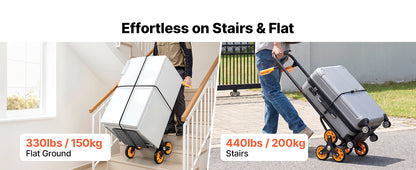 Stair Climbing Hand Truck 440/770 lbs with 6 Wheels