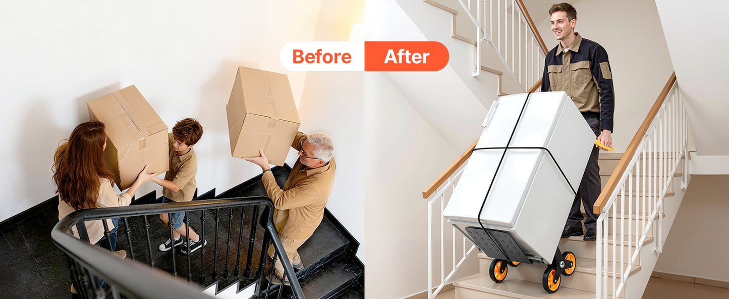 Stair Climbing Hand Truck 440/770 lbs with 6 Wheels