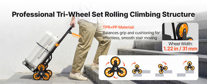 Stair Climbing Hand Truck 440/770 lbs with 6 Wheels
