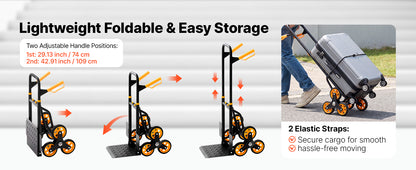 Stair Climbing Hand Truck 440/770 lbs with 6 Wheels